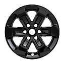 18", 6 Spoke, Gloss Black, Plastic, Set Of 4, Not Compatible With Steel Wheels