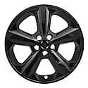 18" Wheel Cover: 5 Spoke, Gloss Black, High Impact Plastic, 4 Pack