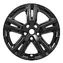 17" Wheel Cover: 5 Spoke, Gloss Black, High Impact Plastic, 4 Pack