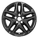 17 Inch, 5 Split Spokes, Snap-On, Painted, Gloss Black, Abs Plastic, Set Of 4