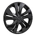 15 Inch, 5 Double Spoke, Gloss Black, Plastic, Set Of 4