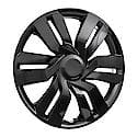 15 Inch, 6 Double Spoke, Gloss Black, Plastic, Set Of 4