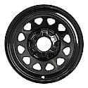 17 Inch, 6 Spoke, Gloss Black, Plastic, Set Of 4, For Steel Wheels