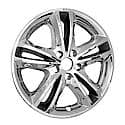 17 Inch, 5 V Spokes, Snap-On, Plated, Chrome/ Charcoal, Abs Plastic, Set Of 4