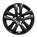 18", 5 V Spokes, Snap-On/Center Retention, Gloss Black, Abs Plastic, Set Of 4