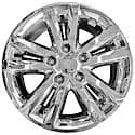 5 Double Spokes, Snap-On, Plated, Chrome, Abs Plastic, Set Of 4