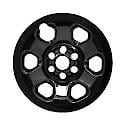 18", 6 Spokes, Painted, Gloss Black, Abs, Fits Over And Into Oem Wheel, Set Of 4