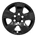 5 Spokes, Snap-On/Center Retention, Painted, Gloss Black, Abs Plastic, Set Of 4