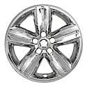 16", 5 Spokes, Snap-On/Center Retention, Plated, Chrome, Abs Plastic, Set Of 4