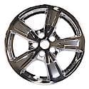 17", 5 Spokes, Snap-On, Plated, Chrome, Abs Plastic, Set Of 4