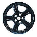 5 Spokes, Snap-On, Painted, Black, Abs Plastic, Set Of 4