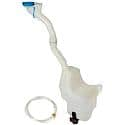 Windshield Washer Fluid Reservoir: Black And White, Plastic, Original Equipment Replacement