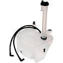 Windshield Washer Fluid Reservoir: Black And White, Plastic, Original Equipment Replacement