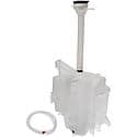 Windshield Washer Fluid Reservoir: White, Plastic, Original Equipment Replacement