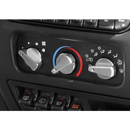 Climate Control Knob Set 3 Piece Billet Aluminum Tj 99-06 Red Indicators