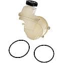 Power Steering Reservoir: White, Plastic, Original Equipment Replacement