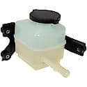 Power Steering Reservoir: Gray And White, Plastic, Original Equipment Replacement