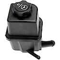 Power Steering Fluid Reservoir: Black, Plastic, Original Equipment Replacement