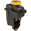 Power Steering Reservoir: Black, Plastic, Original Equipment Replacement