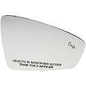 Door Mirror Glass, Plastic Backed, Non-Heated , Blind Spot Indicator