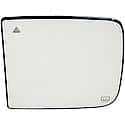 Door Mirror Glass, Plastic Backed, Heated, Blind Spot Indicator