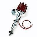 D7133701 Flame-Thrower Electronic Distributor Billet Ford FE 352-428 with Ignitor III Vacuum Advance Red Cap