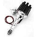 D7150700 Flame-Thrower Electronic Distributor Billet Buick V8 with Ignitor III Vacuum Advance Black Cap