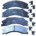 Brake Pads: With Hardware, Semi-metallic, Long Life and Quiet