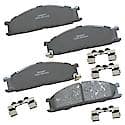 Brake Pads With Hardware, Ceramic, Long Pad Life, Quiet Braking