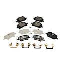 Front Disc Brake Pad Kit with Brake Pads, Clips, and Shims