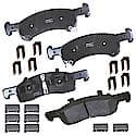 Brake Pads: With Hardware, Semi-metallic, Long Life and Quiet