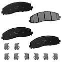 Brake Pads: With Hardware, Semi-metallic, Long Life and Quiet - Front