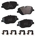 Brake Pads: With Hardware, Semi-metallic, Long Life and Quiet - Front