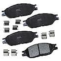 Brake Pads: With Hardware, Semi-metallic, Long Life and Quiet