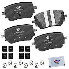 Brake Pads: With Hardware, Semi-metallic, Better Performance, Quiet, Less Dust - Rear