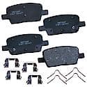 Brake Pads With Hardware, Ceramic, Long Pad Life, Quiet Braking