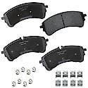 Brake Pads: With Hardware, Semi-metallic, Long Life and Quiet