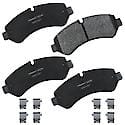 Brake Pads With Hardware, Semi-Metallic, Long Pad Life, Quiet Braking