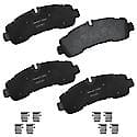 Brake Pads With Hardware, Semi-Metallic, Long Pad Life, Quiet Braking