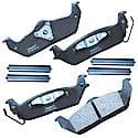 Brake Pads With Hardware, Semi-Metallic, Long Pad Life, Quiet Braking