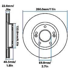 Carquest Platinum Painted Brake Rotor YH321985P: Front, Meets or