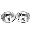 Evolution Performance Drilled, Slotted Plated Brake Rotor Pair