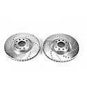 Evolution Performance Drilled, Slotted Plated Brake Rotor Pair