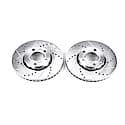 Evolution Performance Drilled, Slotted Plated Brake Rotor Pair