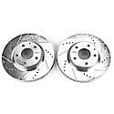 Evolution Performance Drilled, Slotted Plated Brake Rotor Pair