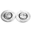 Evolution Performance Drilled, Slotted Plated Brake Rotor Pair