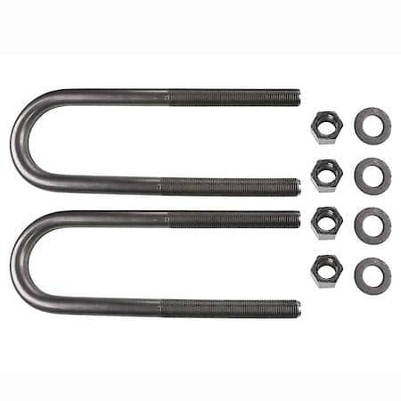 Round Bend U-Bolt Kits - Diameter 7/8" - Leg Length 12" - Between Legs 3" - Thread Len 8" - 7/8"-14