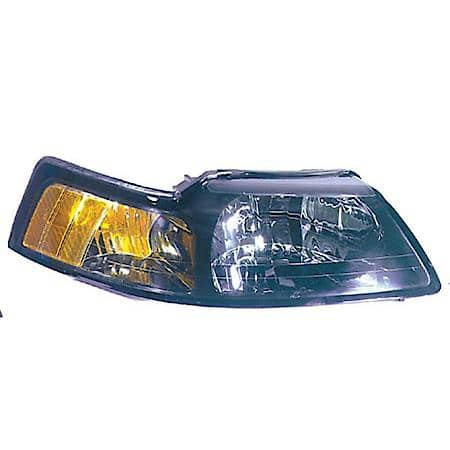 New Economy Replacement Passenger Side Headlight Lens And Housing, With Black Bezel