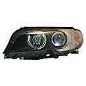 New OEM Replacement Driver Side Halogen Headlight Lens And Housing, With White Turn Signal