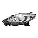New Standard Replacement Driver Side Halogen Headlight Lens And Housing, With Black Bezel